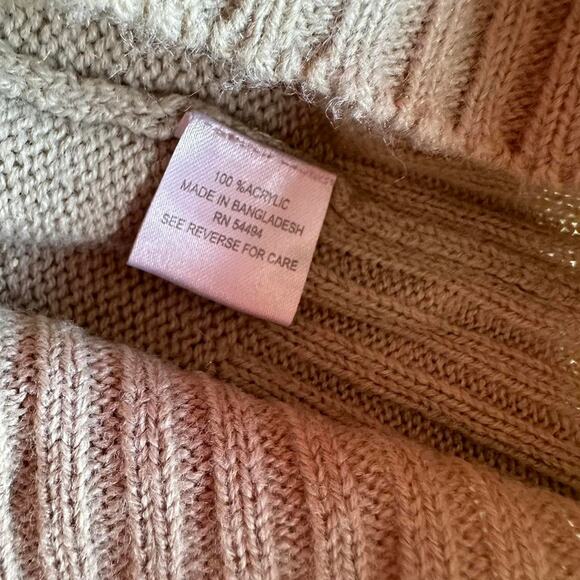 Womens Sweater Size Medium Tan Long Fitted Preppy Western Classic Minimalist - Picture 6 of 8